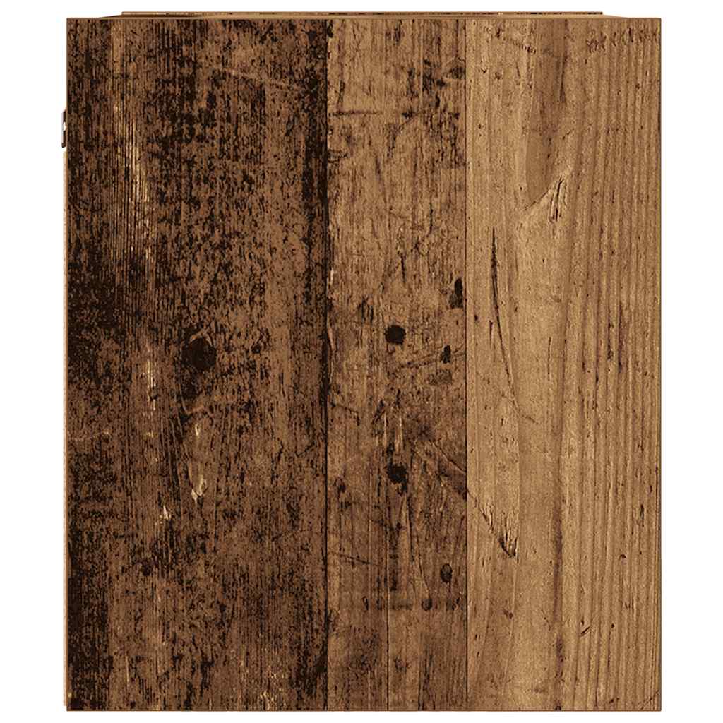 Veggmontert nattbord gammelt tre 38x34x40 cm