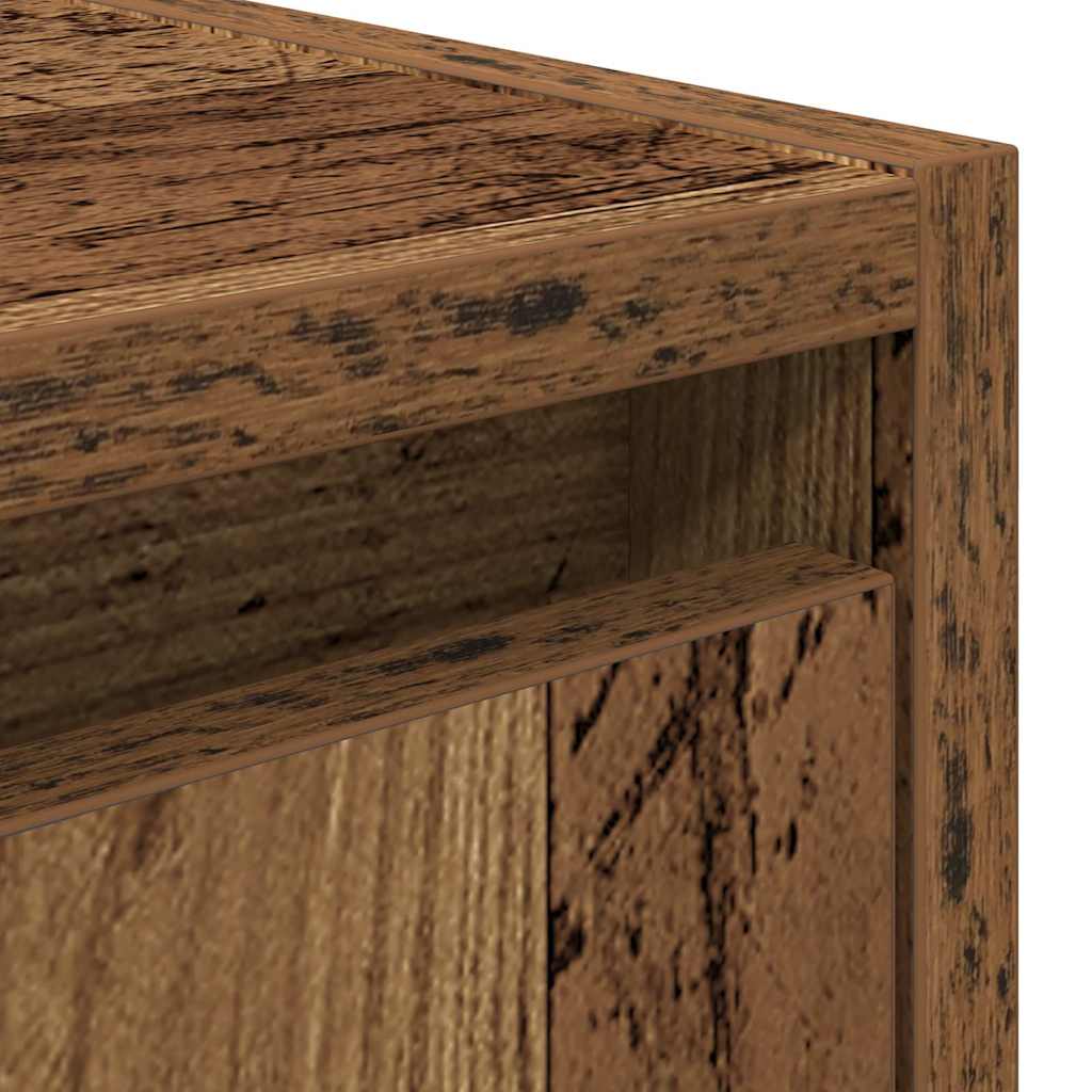 Veggmontert nattbord gammelt tre 38x34x40 cm