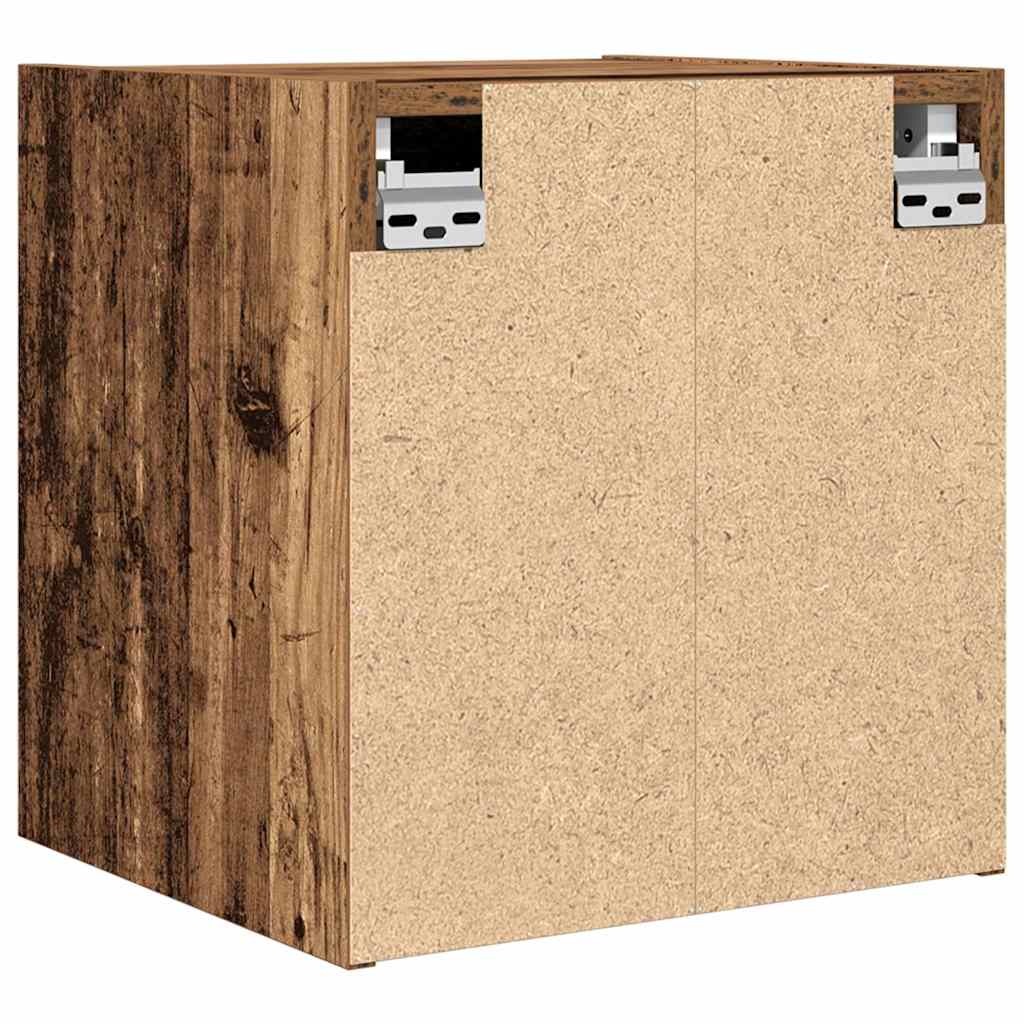 Veggmonterte nattbord 2 stk gammelt tre 38x34x40 cm