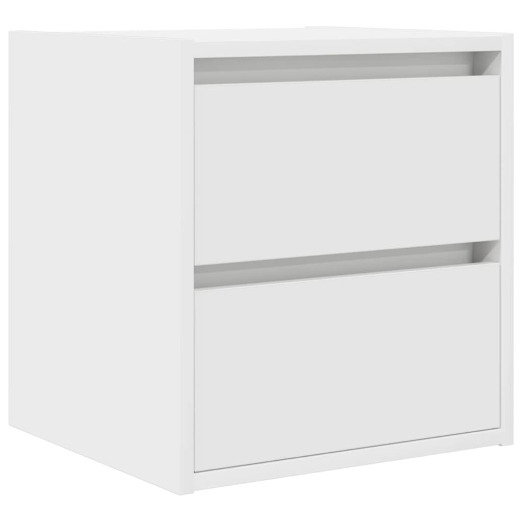 Veggmontert nattbord 2 stk hvit 38x34x40 cm