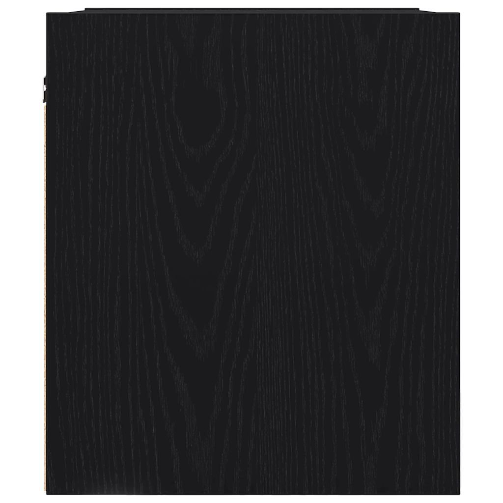 Veggmontert nattbord svart eik 38x34x40 cm