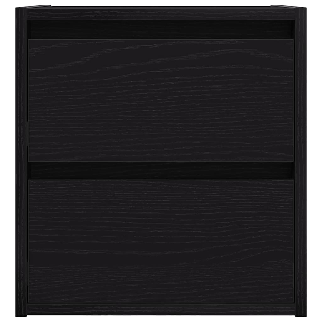 Veggmontert nattbord 2 stk svart eik 38x34x40 cm