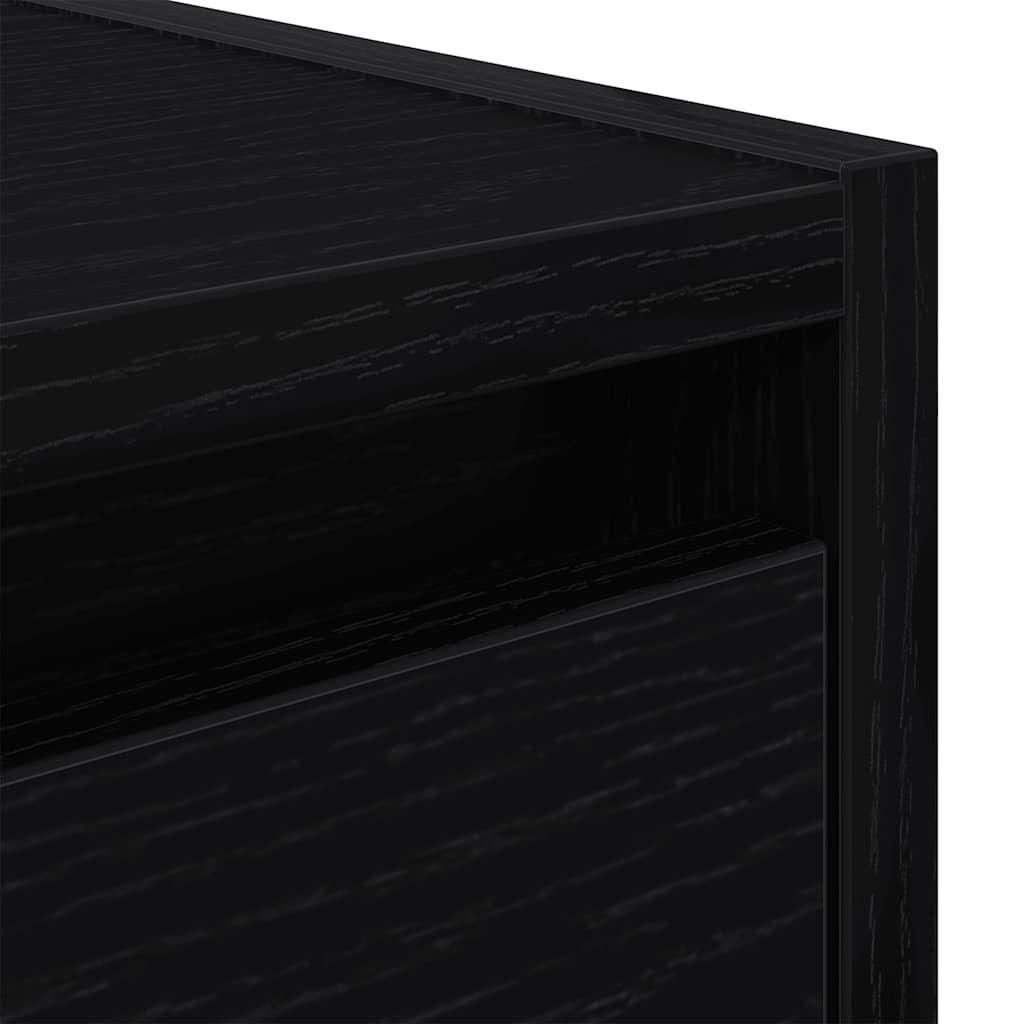 Veggmontert nattbord 2 stk svart eik 38x34x40 cm
