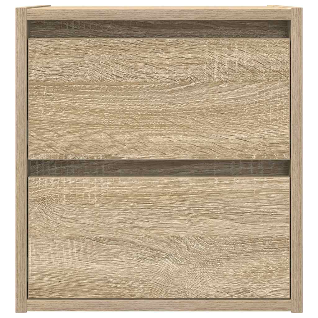 Veggmontert nattbord 2 stk sonoma eik 38x34x40 cm