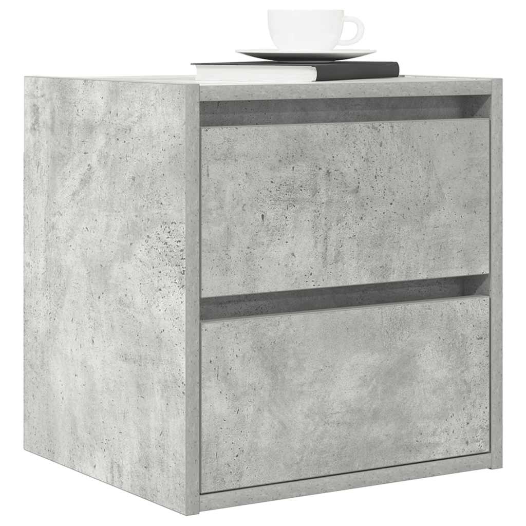 Veggmonterte nattbord 2 stk betonggrå 38x34x40 cm