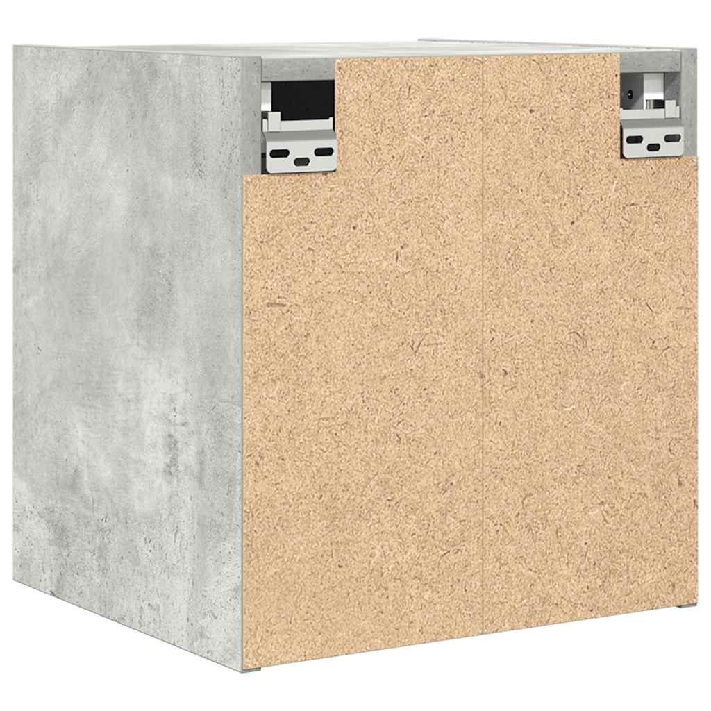 Veggmonterte nattbord 2 stk betonggrå 38x34x40 cm