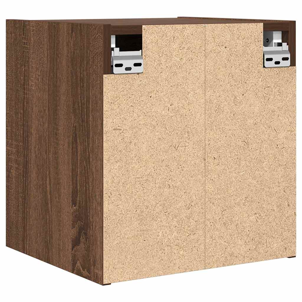 Veggmontert nattbord brun eik 38x34x40 cm