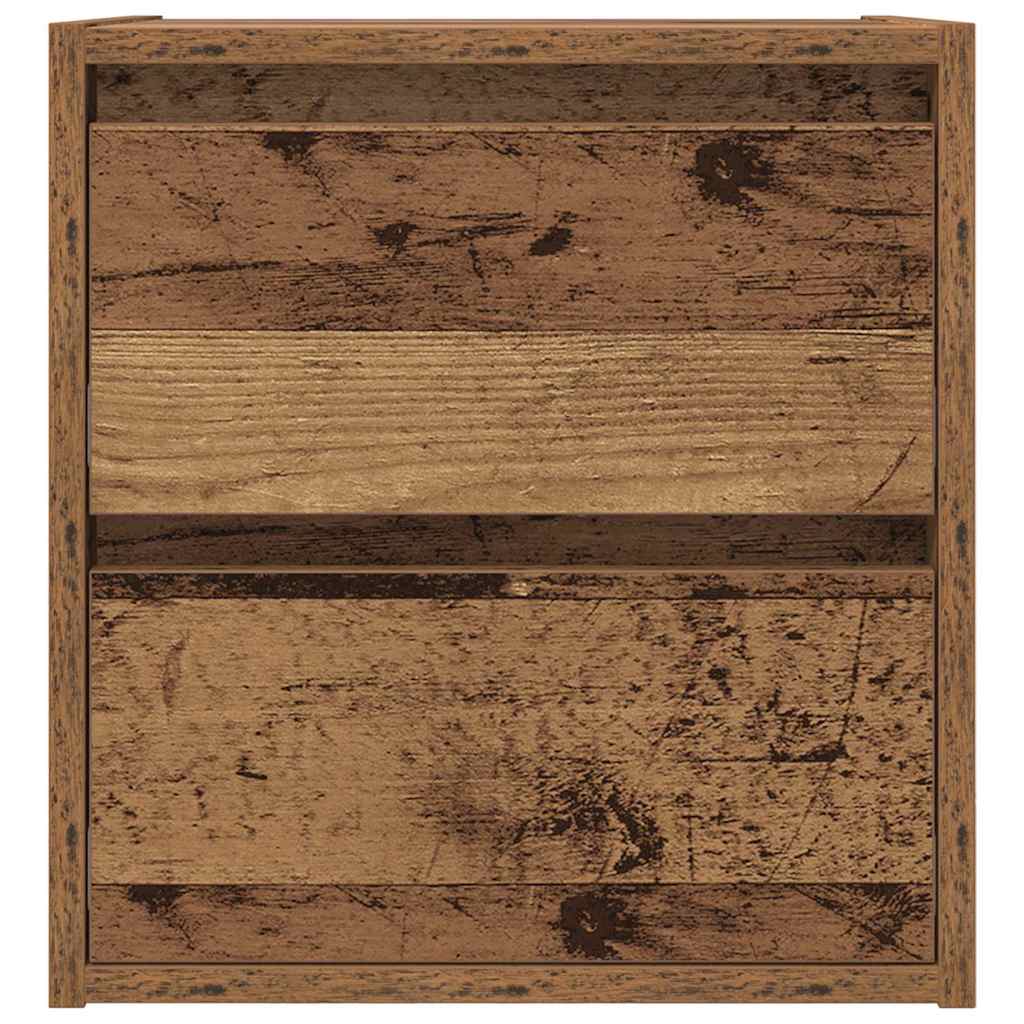 Veggmonterte nattbord 2 stk gammelt tre 38x34x40 cm