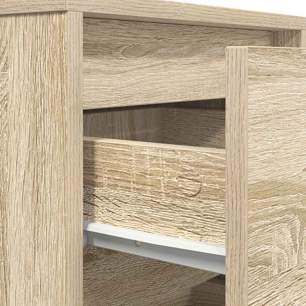 Nattbord med LED sonoma eik 38x34x50 cm