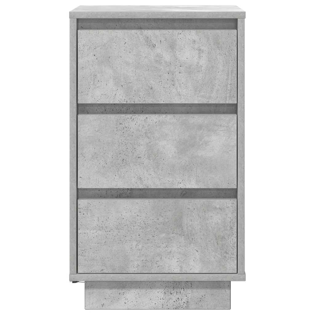 Nattbord med LED-lys betonggrå 38x34x65 cm