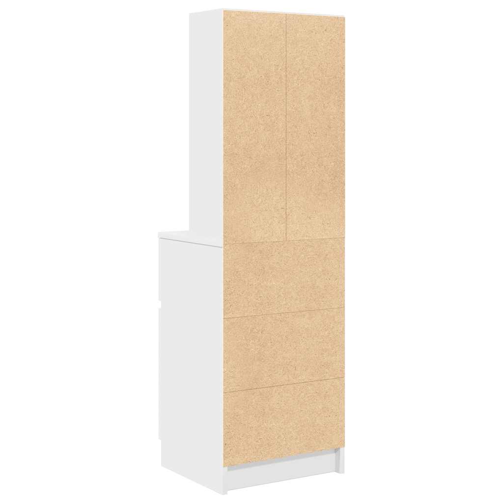 Nattbord hvit 39x35x125 cm konstruert tre
