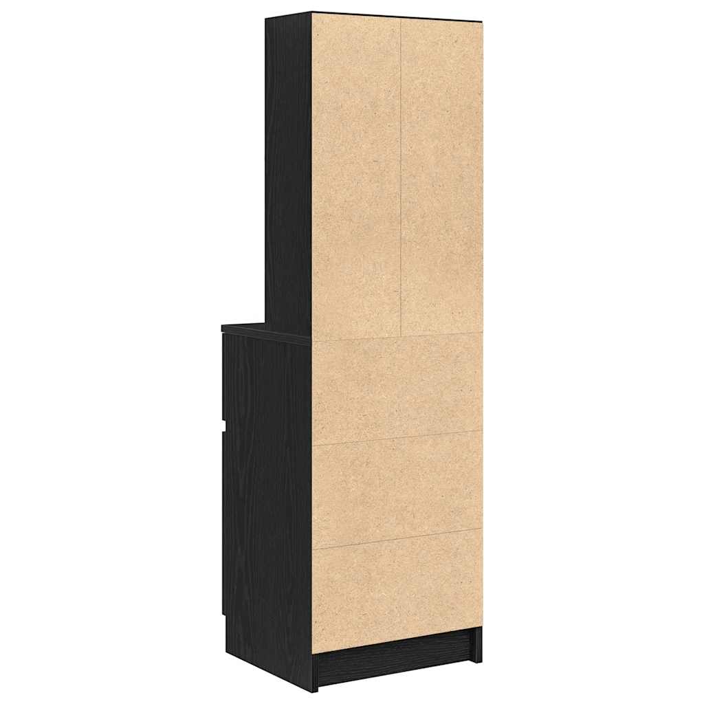 Nattbord svart 39x35x125 cm konstruert tre