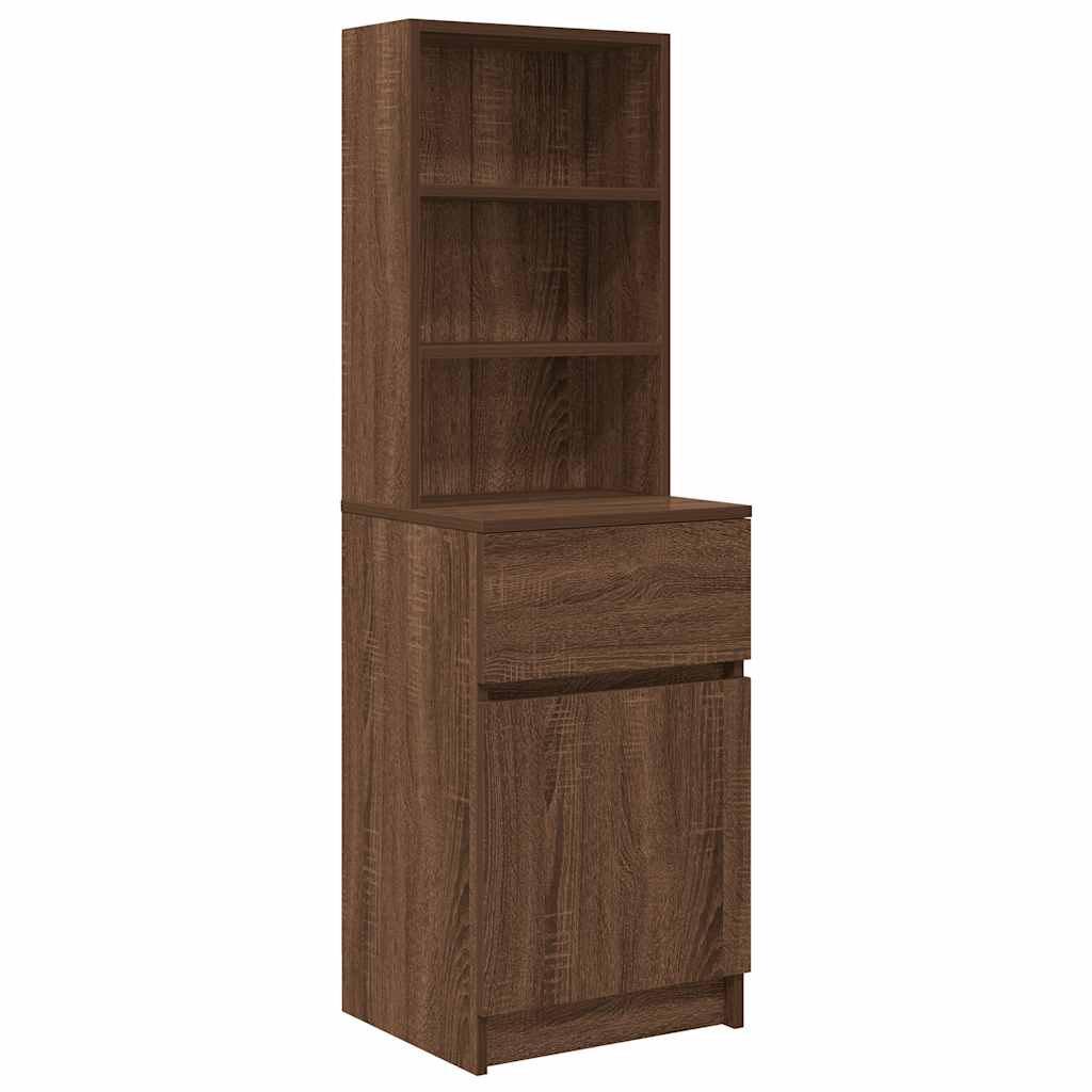 Nattbord brun eik 39x35x125 cm konstruert tre