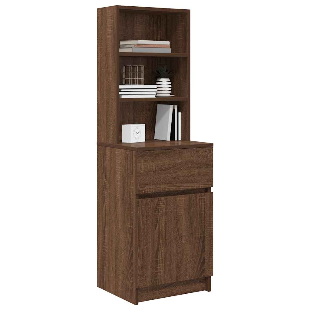 Nattbord brun eik 39x35x125 cm konstruert tre