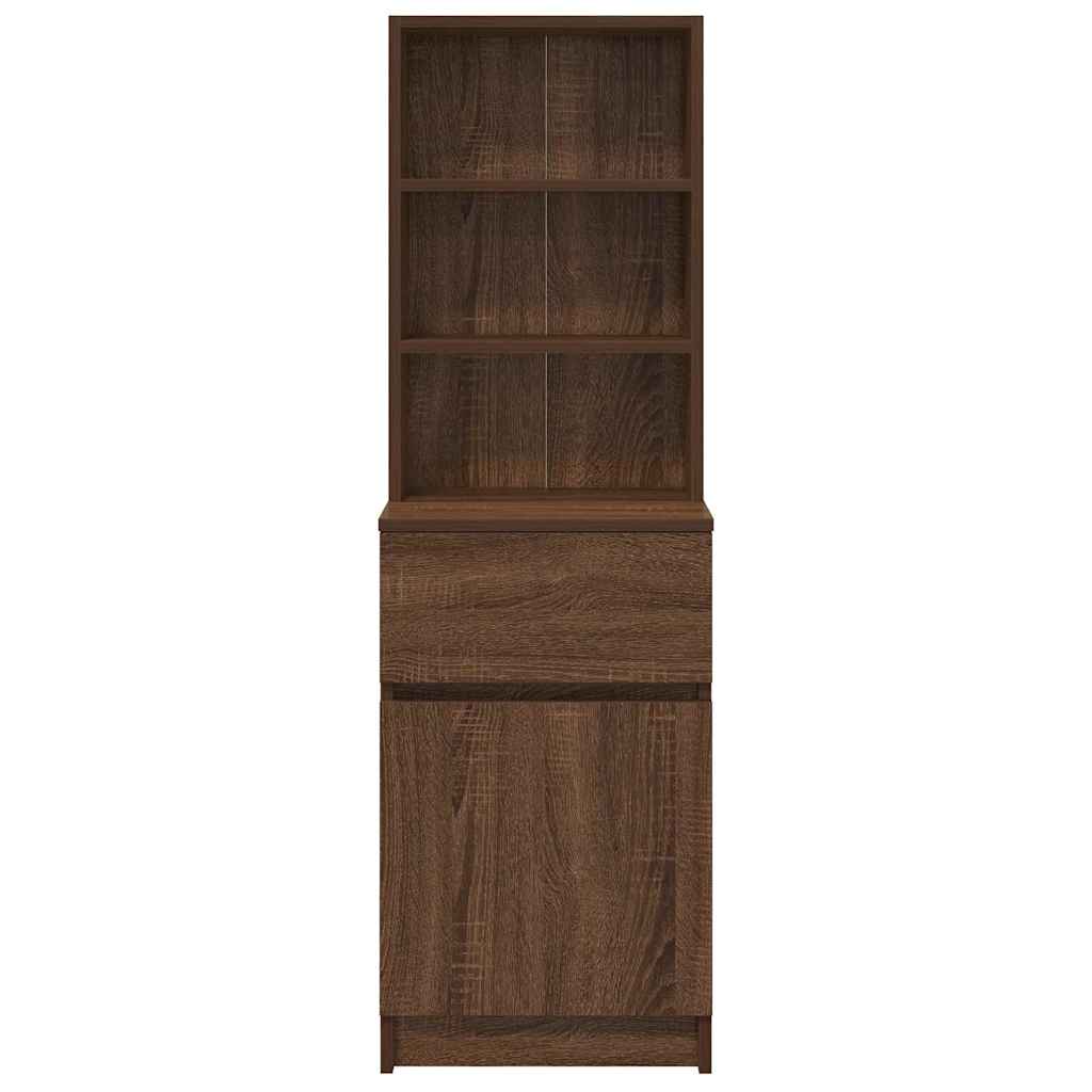 Nattbord brun eik 39x35x125 cm konstruert tre