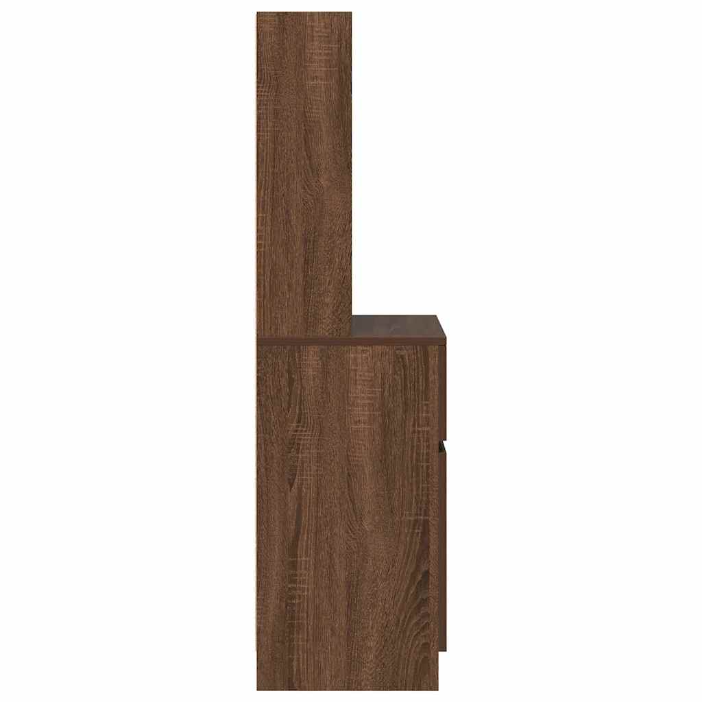 Nattbord brun eik 39x35x125 cm konstruert tre