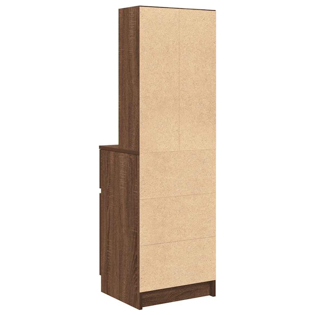 Nattbord brun eik 39x35x125 cm konstruert tre