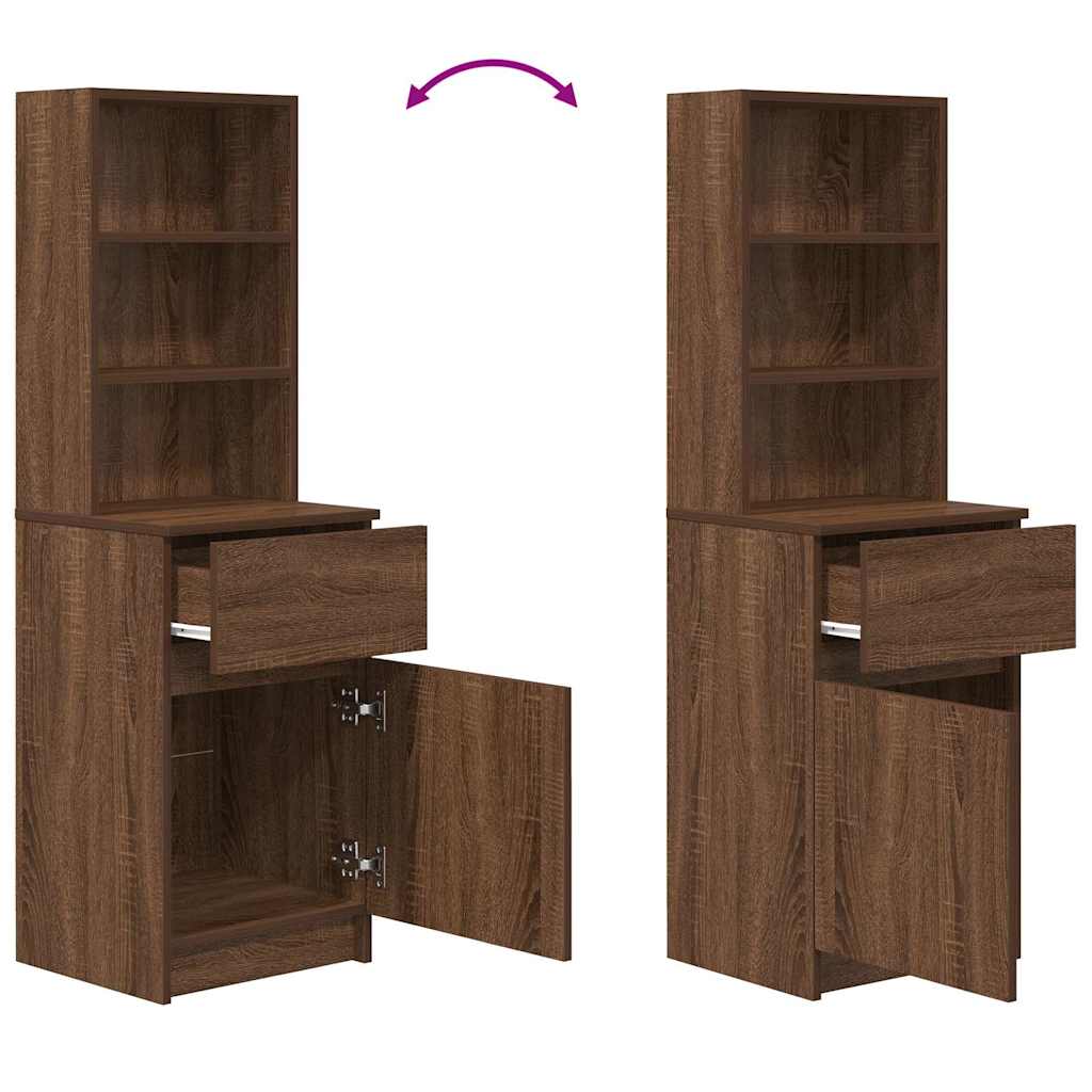 Nattbord brun eik 39x35x125 cm konstruert tre