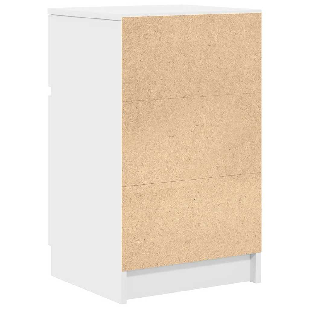 Nattbord hvit 39x35x65 cm konstruert tre