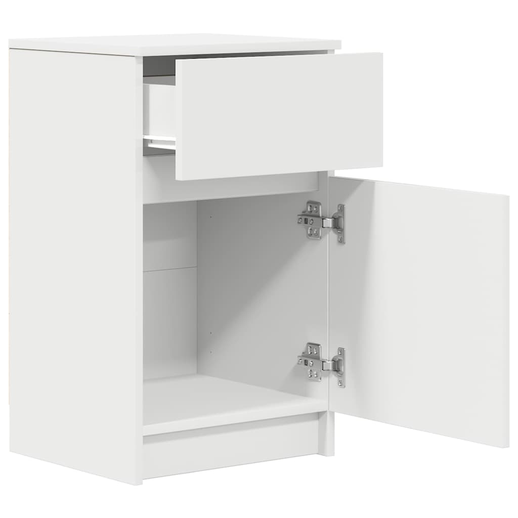Nattbord 2 stk hvit 39x35x65 cm konstruert tre