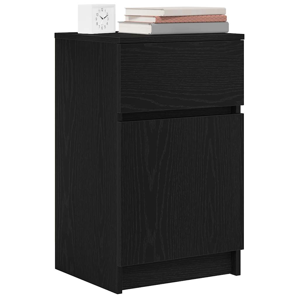 Nattbord 2 stk svart 39x35x65 cm konstruert tre