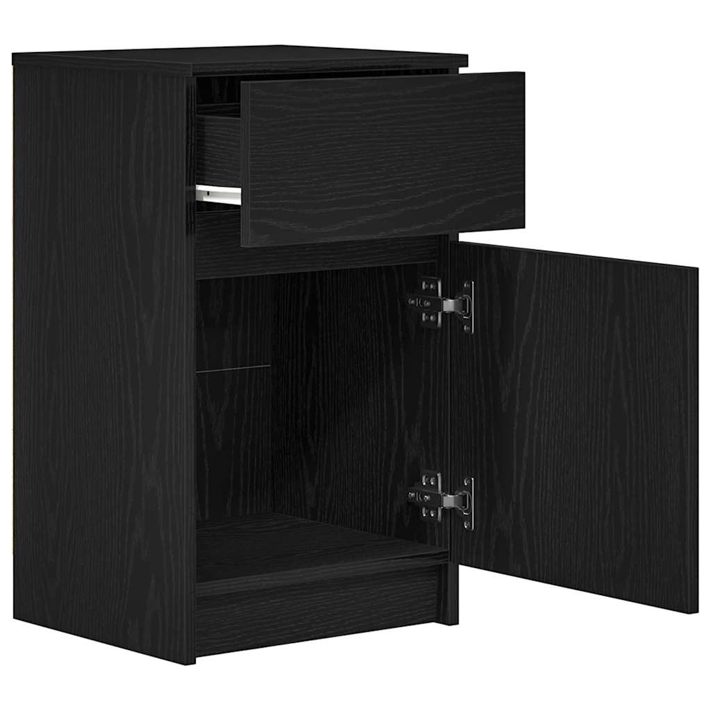 Nattbord 2 stk svart 39x35x65 cm konstruert tre