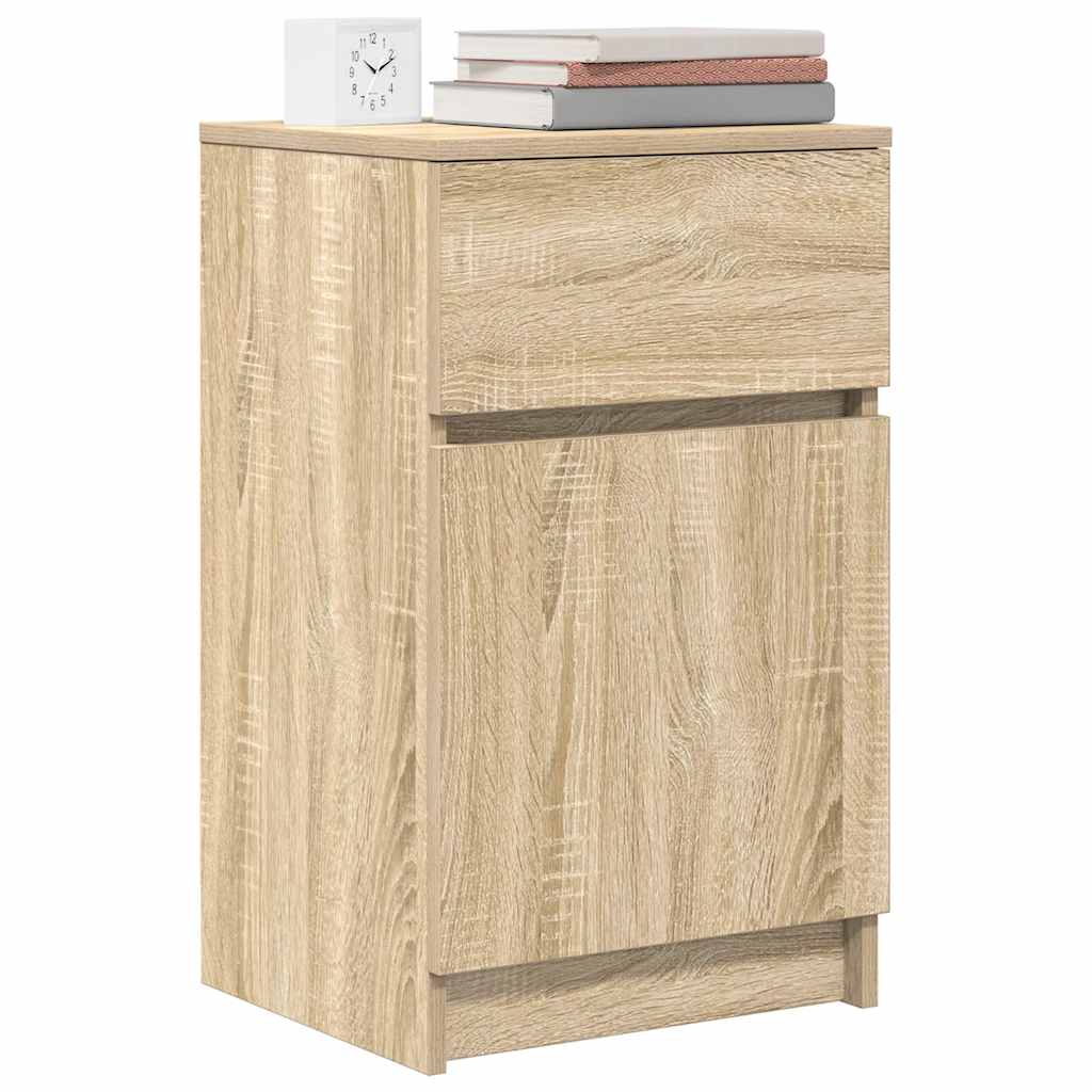 Nattbord 2 stk sonoma eik 39x35x65 cm konstruert tre