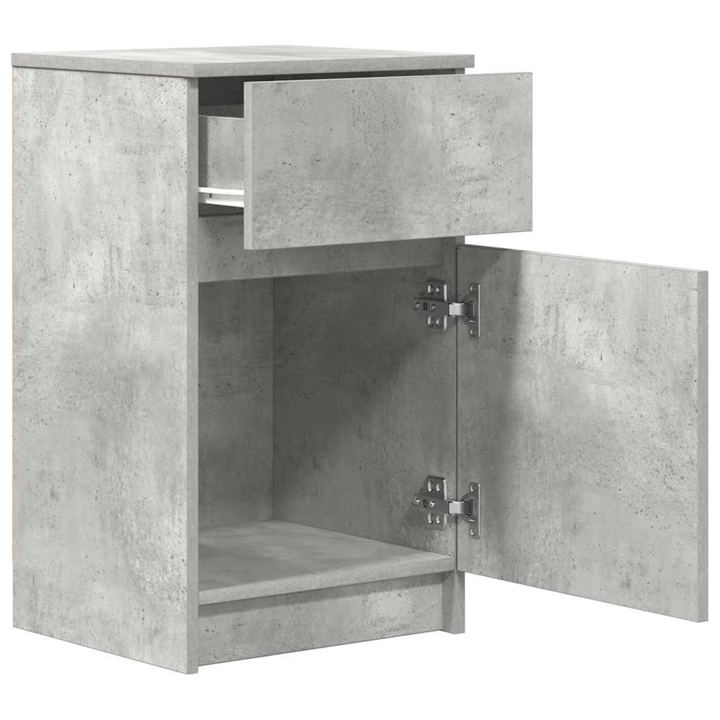 Nattbord 2 stk betonggrå 39x35x65 cm konstruert tre