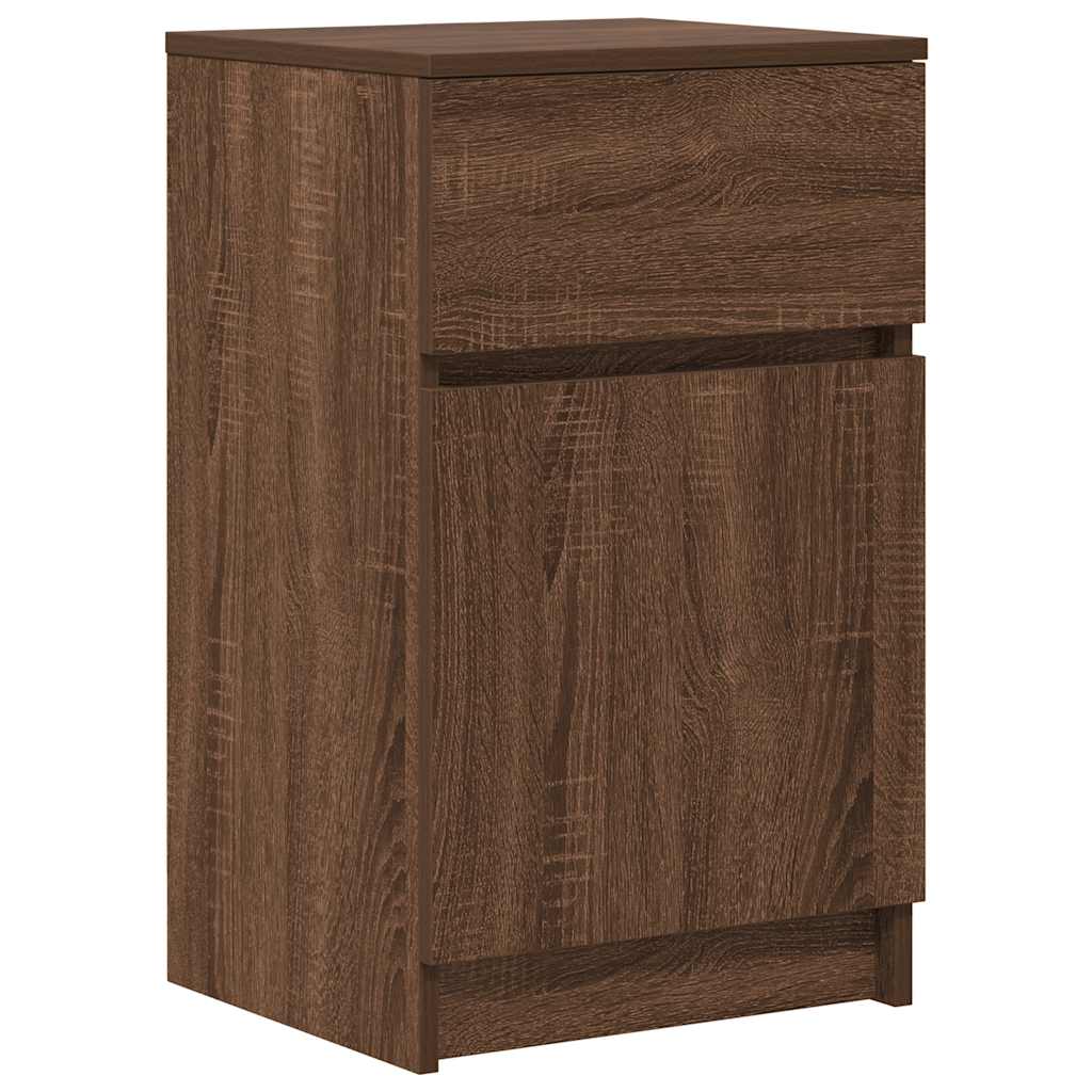 Nattbord brun eik 39x35x65 cm konstruert tre