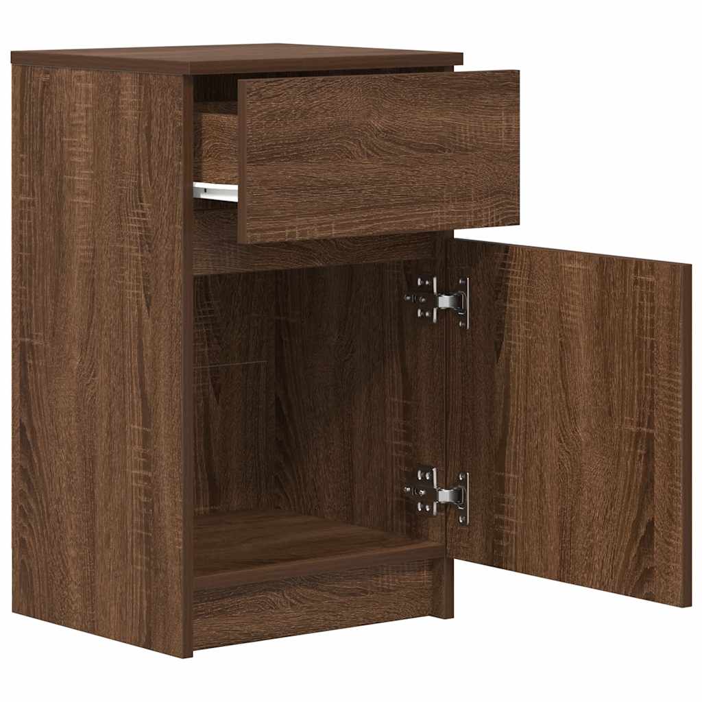 Nattbord brun eik 39x35x65 cm konstruert tre