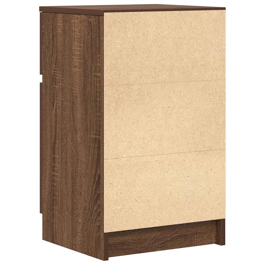 Nattbord 2 stk brun eik 39x35x65 cm konstruert tre