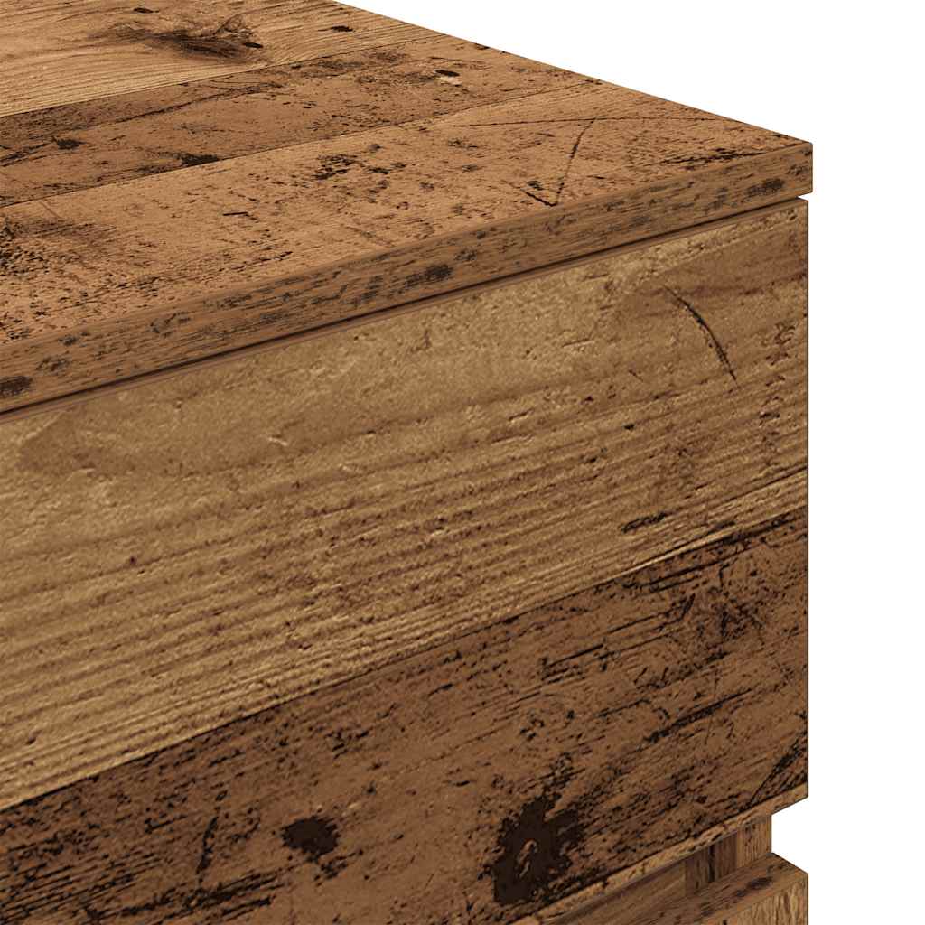 Nattbord 2 stk gammelt tre 39x35x65 cm konstruert tre