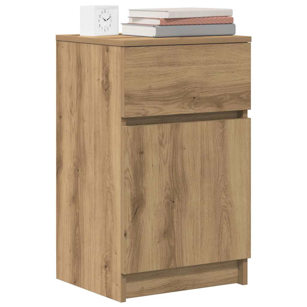 Nattbord 2 stk artisan eik 39x35x65 cm konstruert tre
