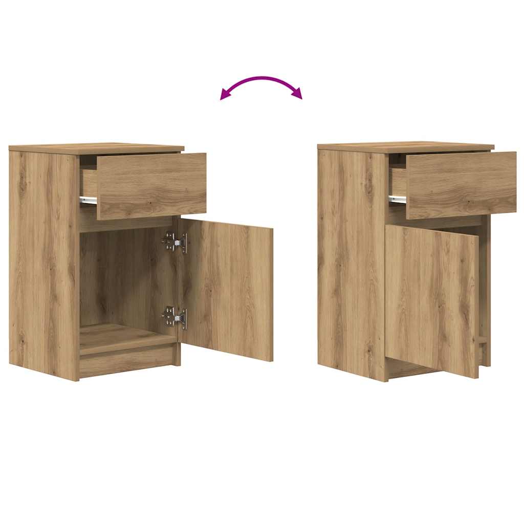 Nattbord 2 stk artisan eik 39x35x65 cm konstruert tre