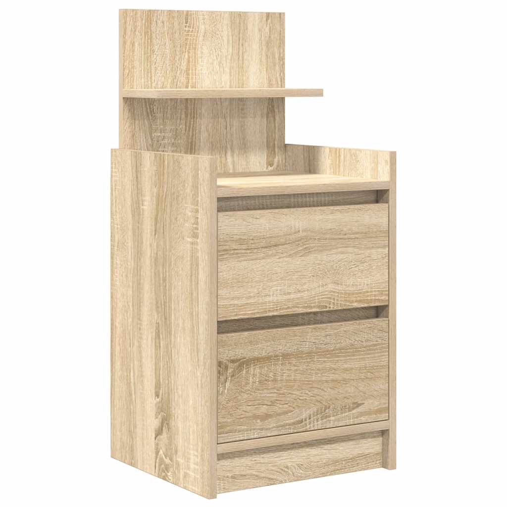 Nattbord med 2 skuffer sonoma eik 38x34x80 cm