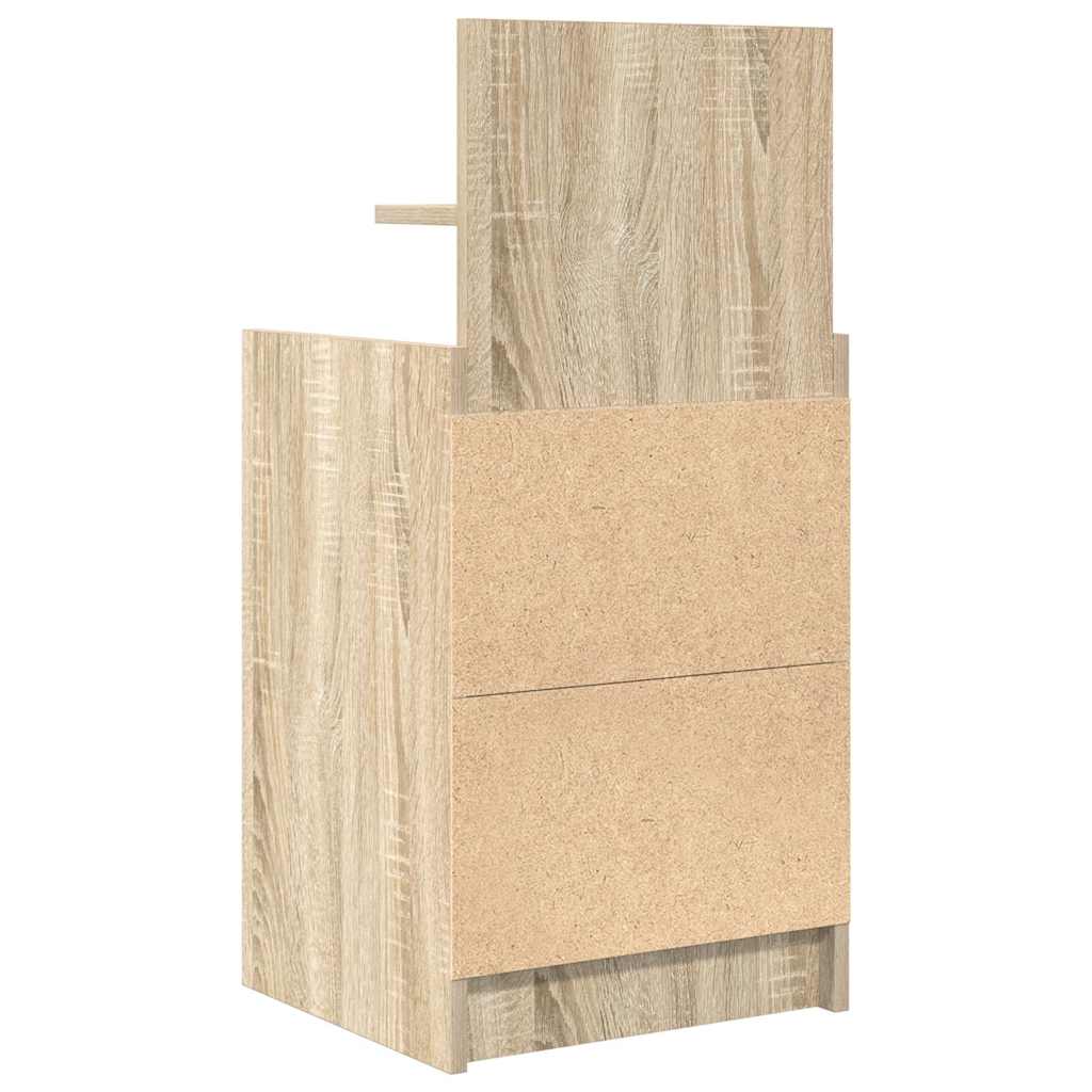 Nattbord med 2 skuffer sonoma eik 38x34x80 cm