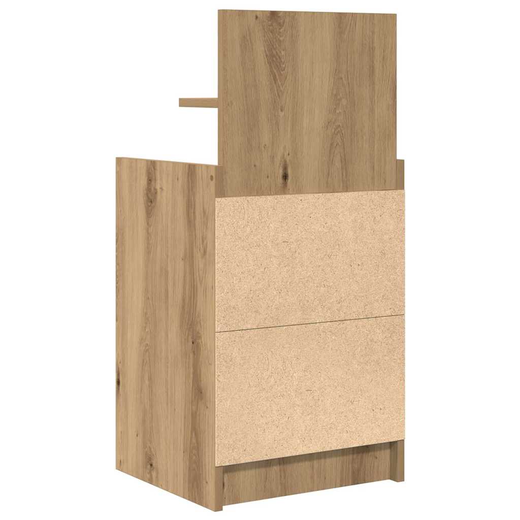Nattbord med 2 skuffer artisan eik 38x34x80 cm