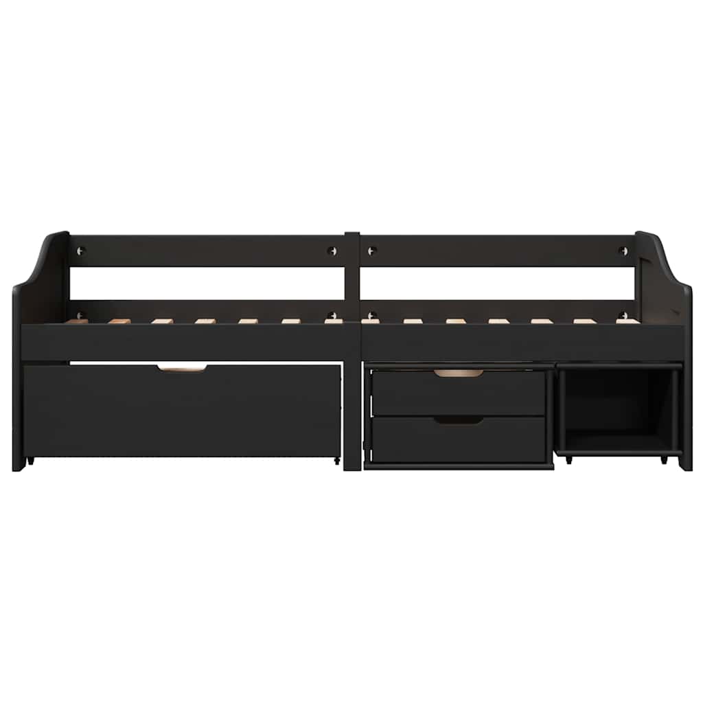 Dagseng med 3 skuffer uten madrass IRUN svart 90x200 cm
