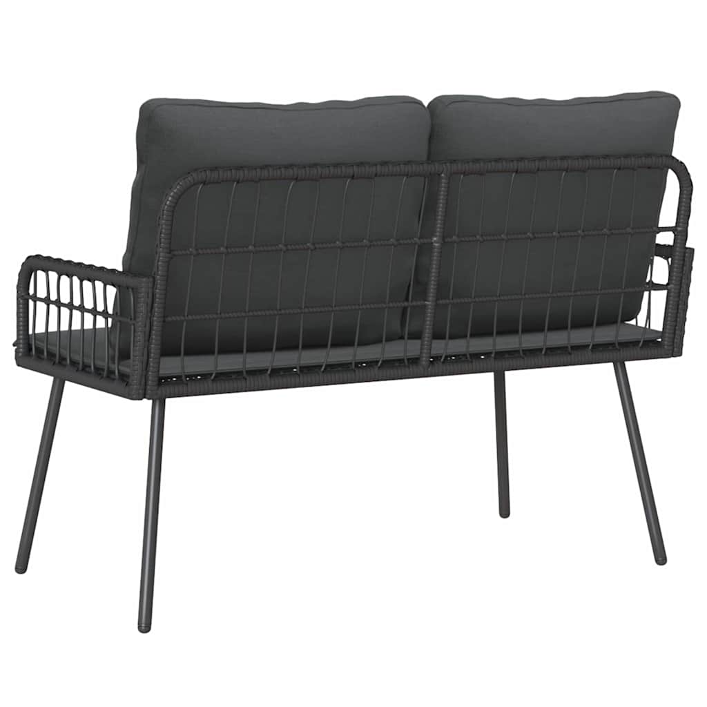 Hagebenk Svart 114x64x78 cm Poly Rattan