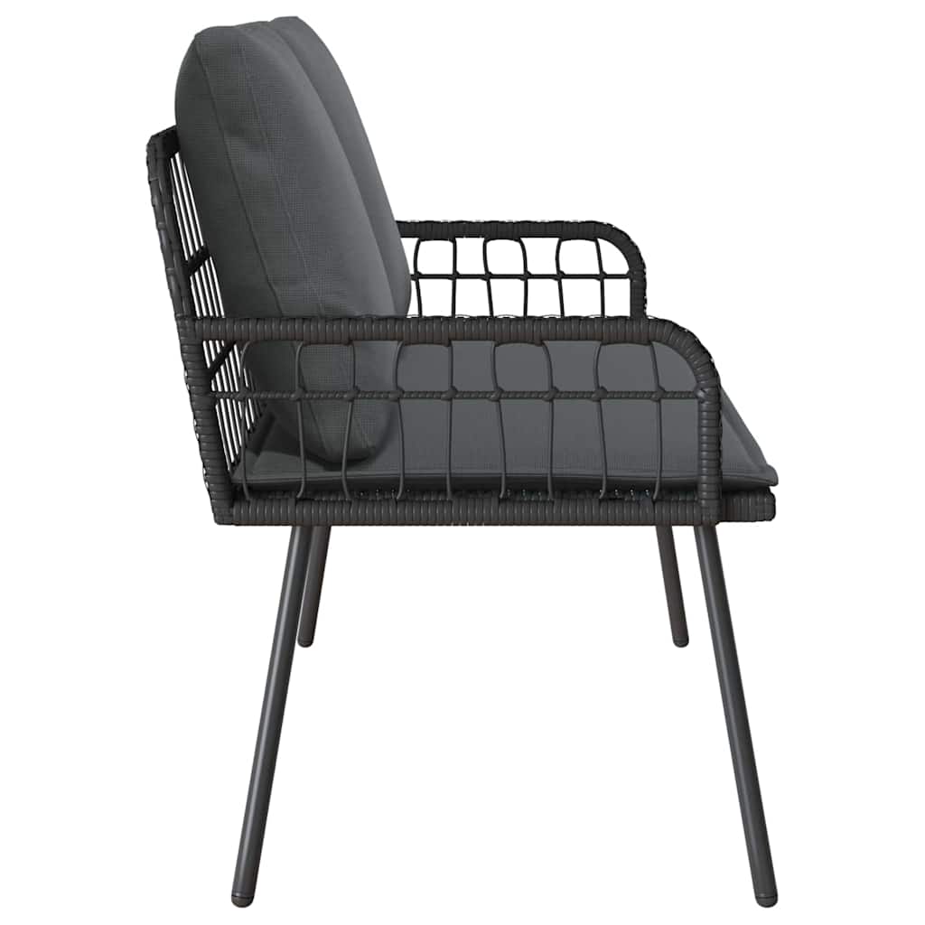 Hagebenk Svart 114x64x78 cm Poly Rattan