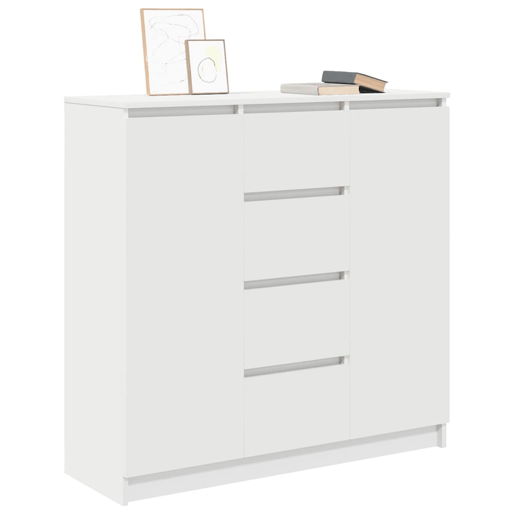 Skjenk med skuffer hvit 100,5x35x76 cm konstruert tre