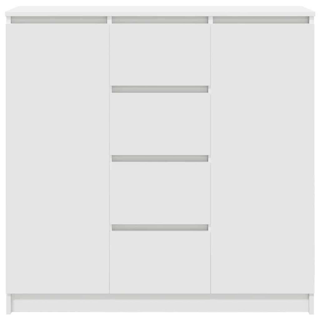 Skjenk med skuffer hvit 100,5x35x76 cm konstruert tre