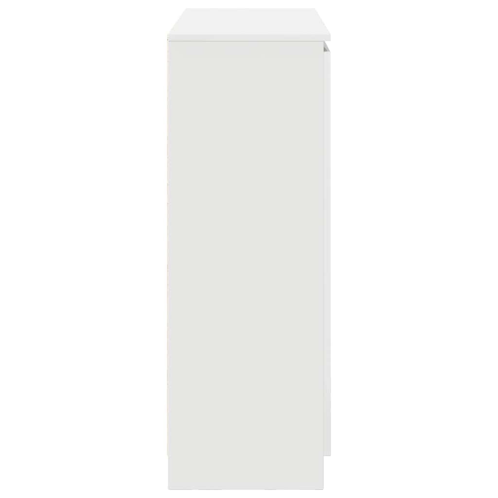 Skjenk med skuffer hvit 100,5x35x76 cm konstruert tre