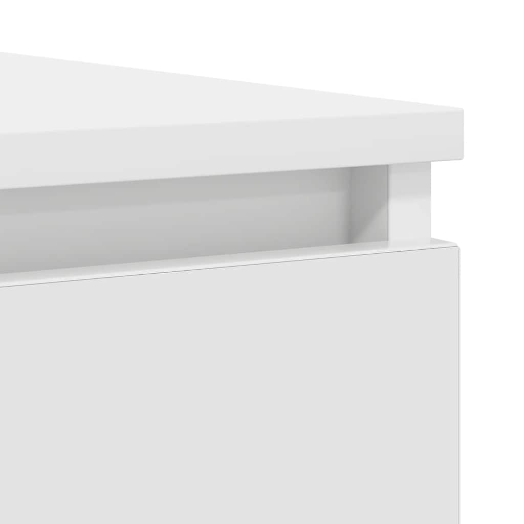 Skjenk med skuffer hvit 100,5x35x76 cm konstruert tre