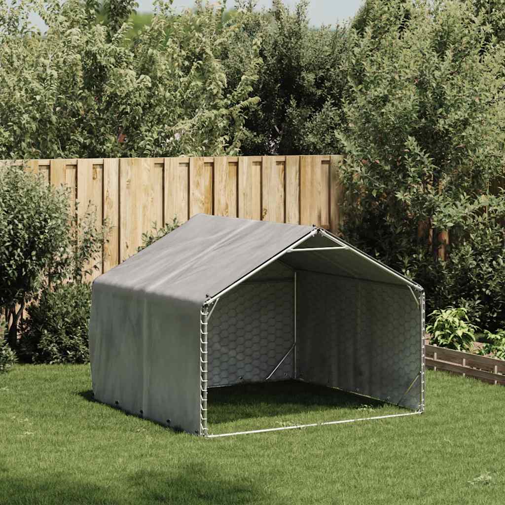 Utendørs hundekennel med deksel 2x2x1,5 m galvanisert stål