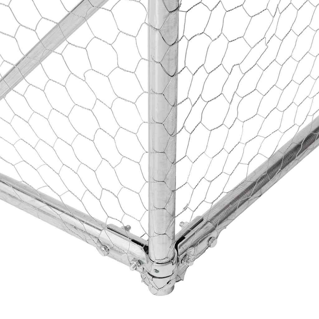 Utendørs hundebur med trekk 3x2x1,9 m galvanisert stål