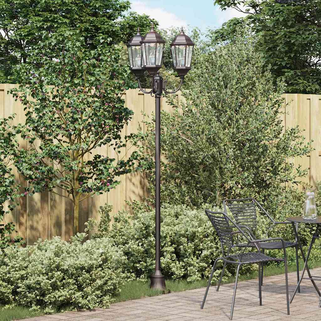 Hage lyktestolpe Bronse Aluminium og Glass