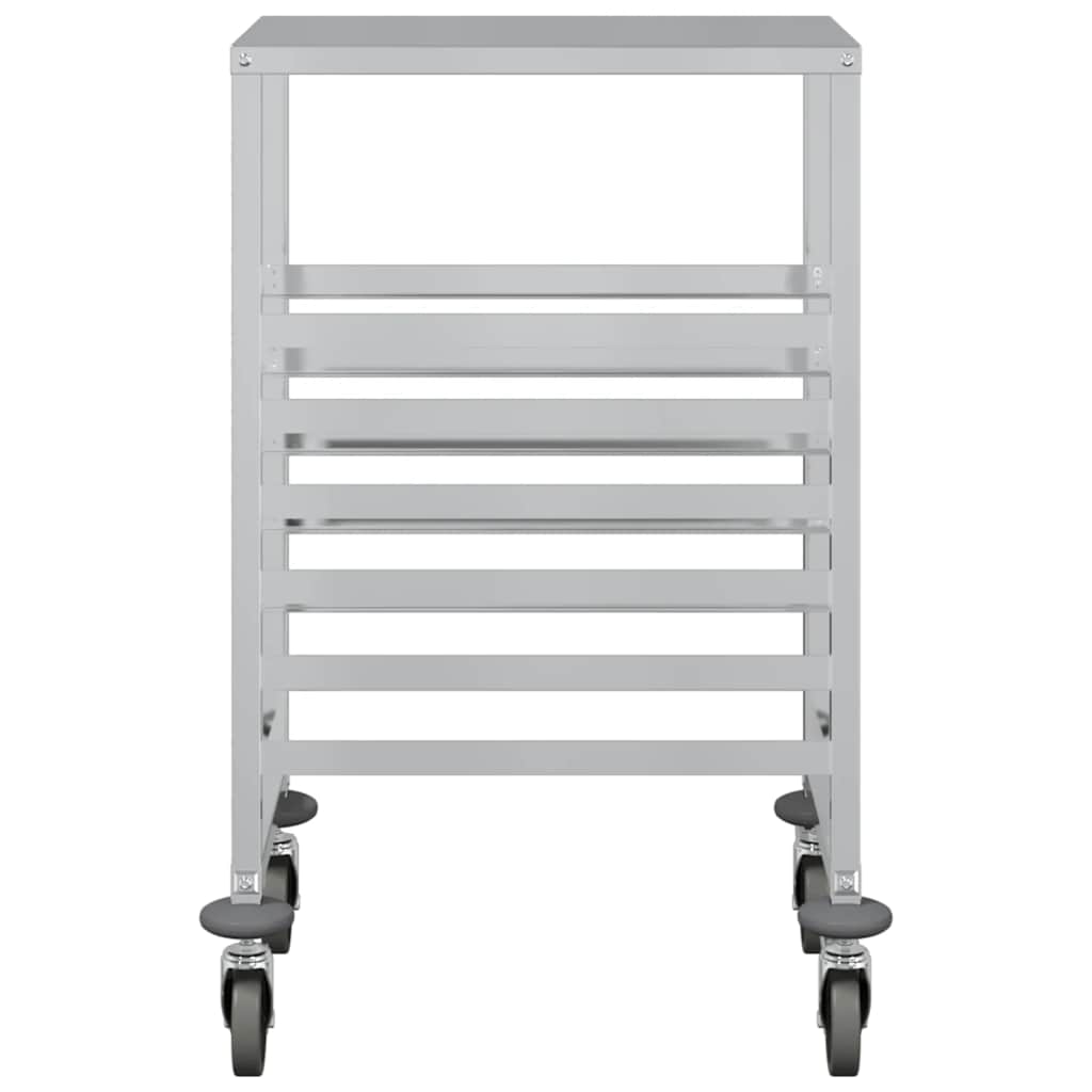 brettvogn med 6 GN-beholdere 39x55x87 cm rustfritt stål