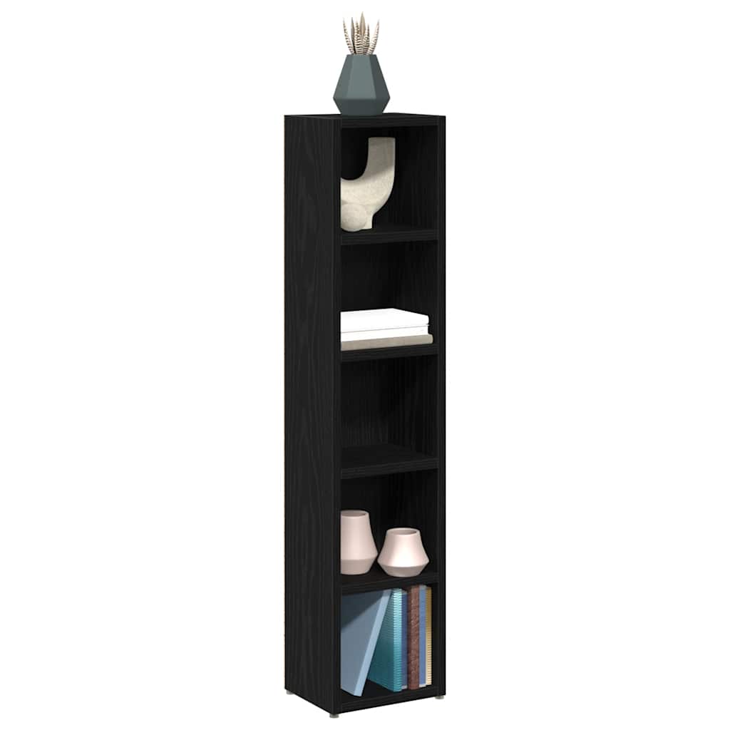 CD-skap 2 stk svart eik 21x16x93,5 cm konstruert tre