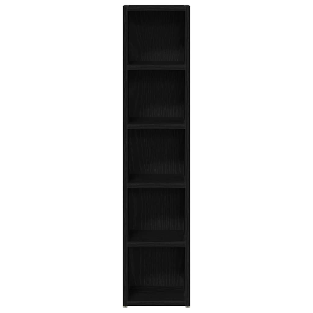 CD-skap 2 stk svart eik 21x16x93,5 cm konstruert tre